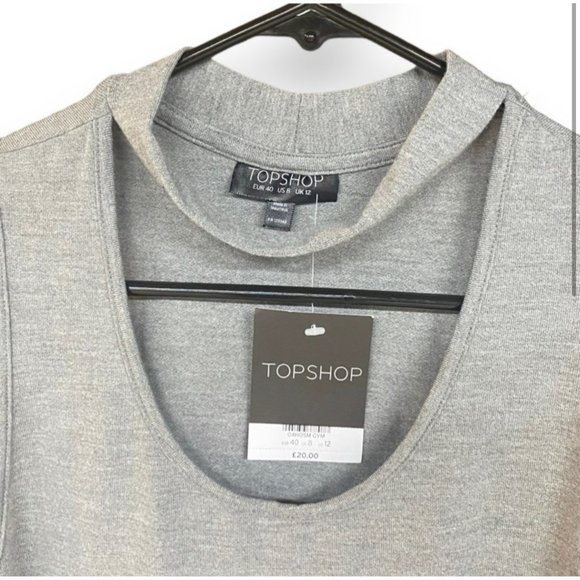 TOPSHOP High Neck Sleeveless Cutout Mini Shift Dress 8 NWT - Picture 3 of 4